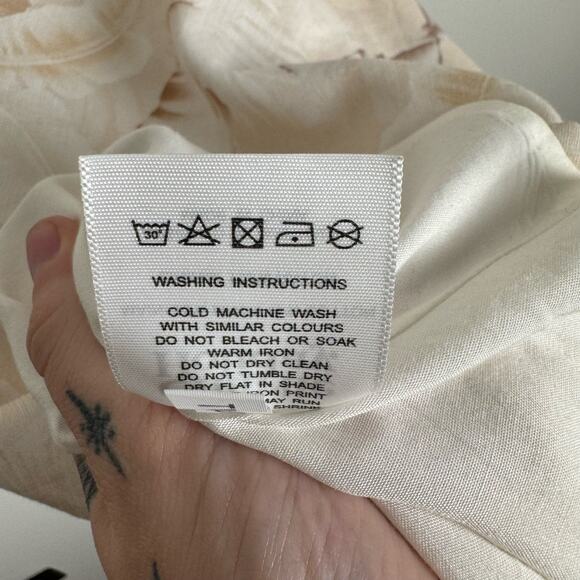 Charlie Holiday Linen Cotton Puff Sleeve Lottie Mini Dress Size 6 Square Neck - Picture 11 of 12